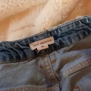 Good American jeans with slit.